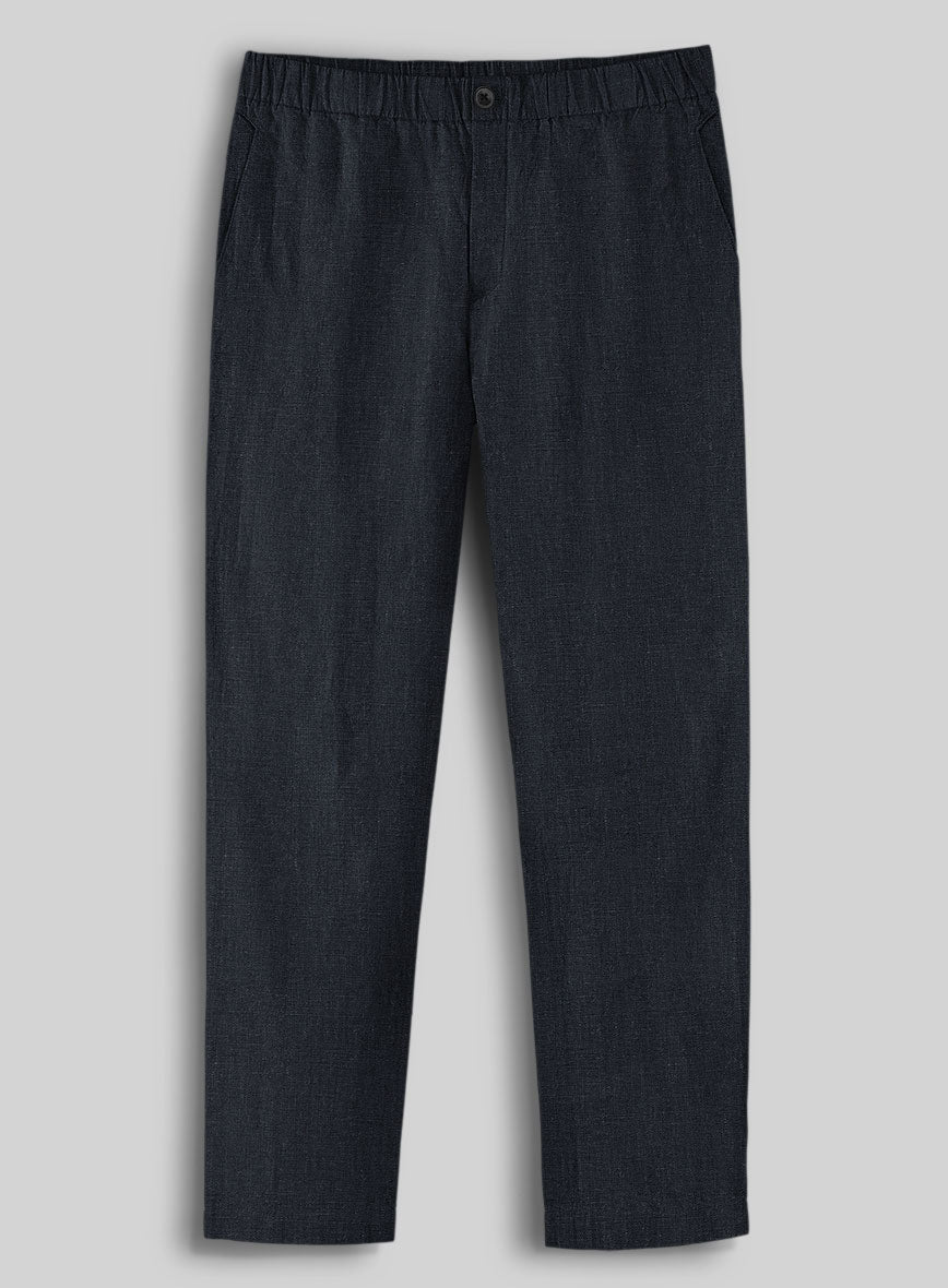 Easy Pants Dark Blue Pure Linen - StudioSuits