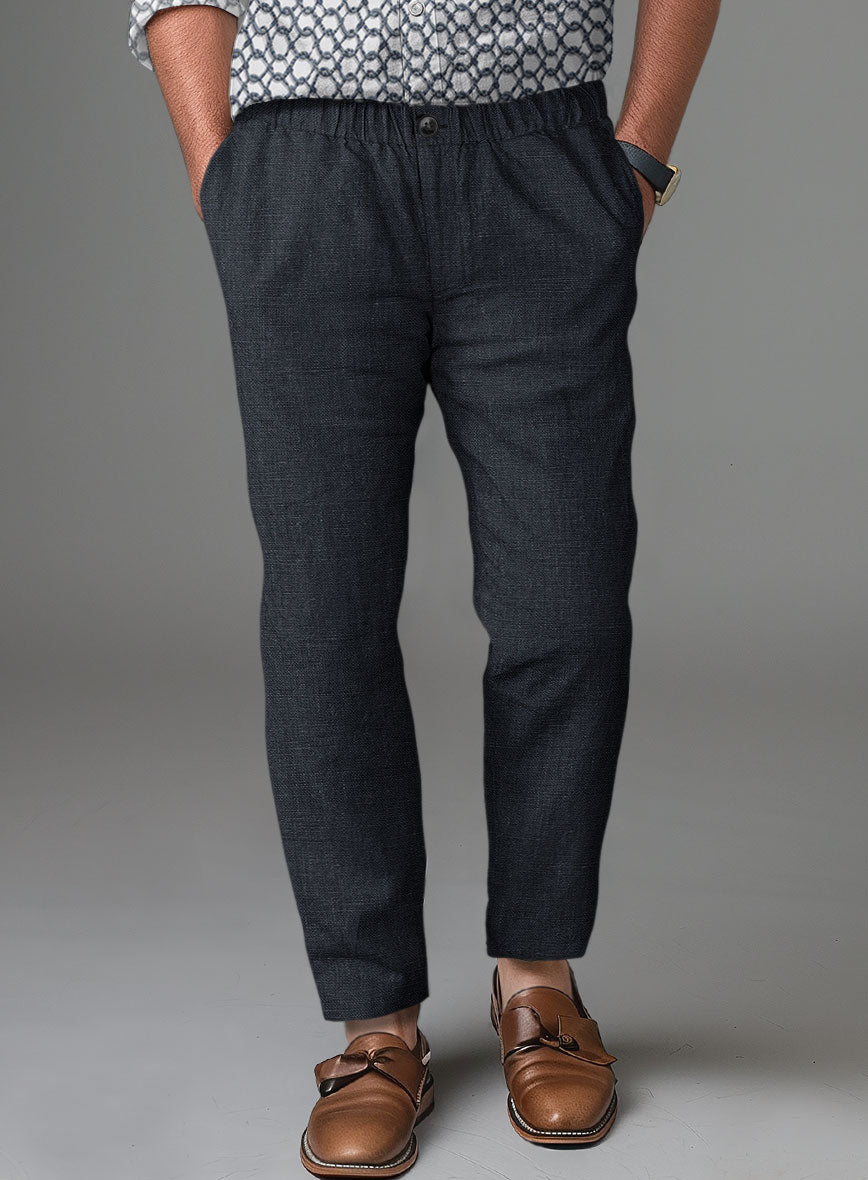 Easy Pants Dark Blue Pure Linen - StudioSuits