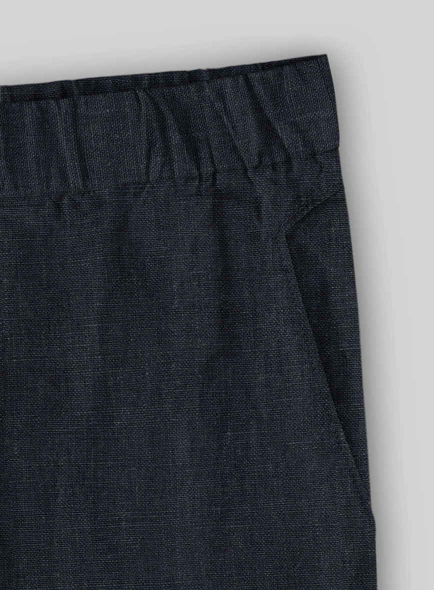 Easy Pants Dark Blue Pure Linen - StudioSuits