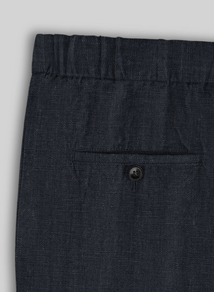 Easy Pants Dark Blue Pure Linen - StudioSuits