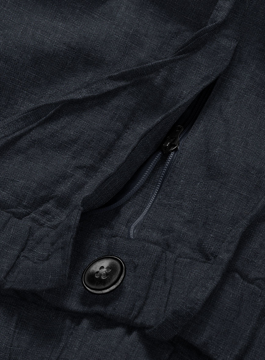 Easy Pants Dark Blue Pure Linen - StudioSuits