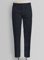 Dark Blue Pure Linen Pants - StudioSuits