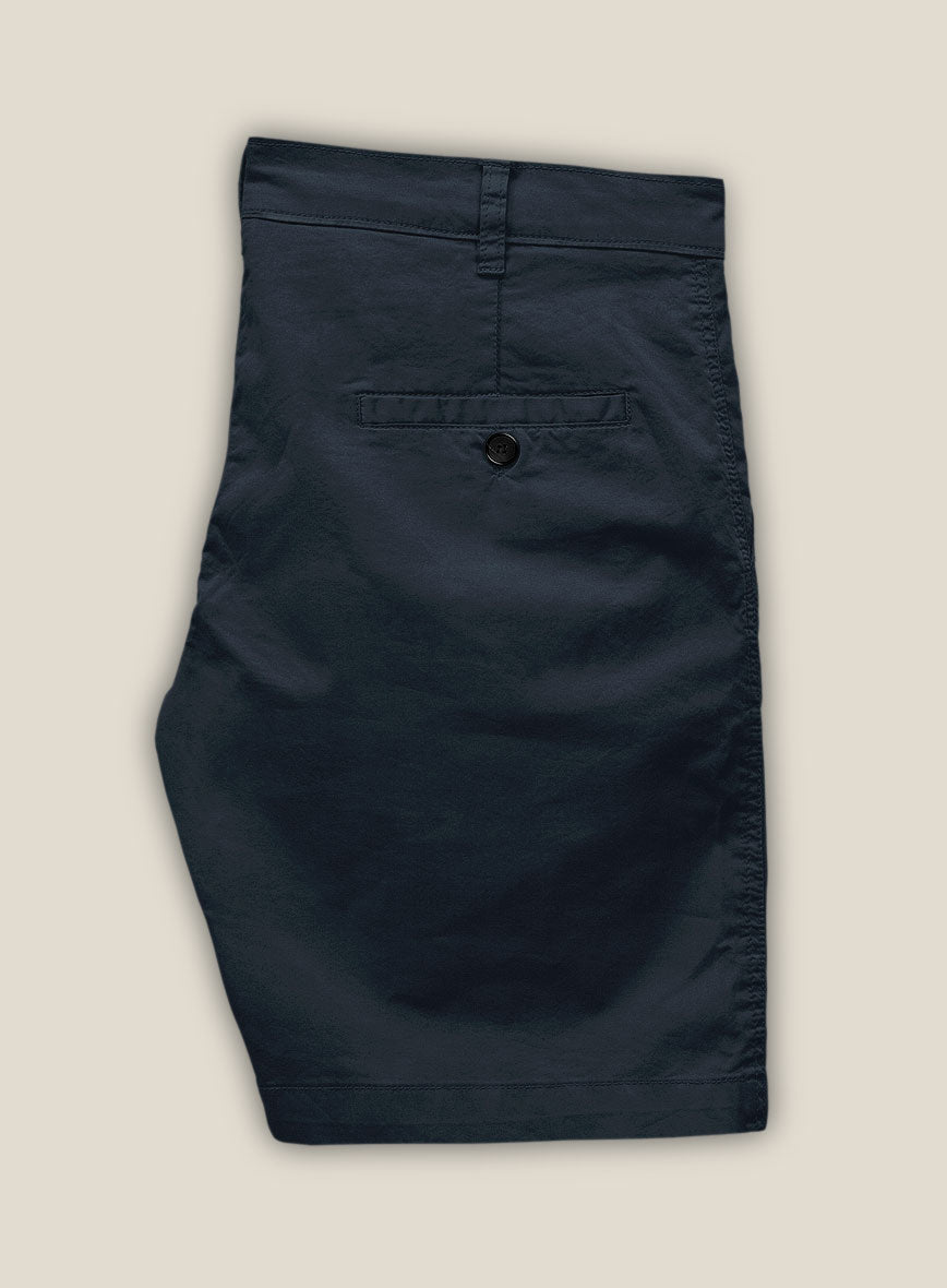 Dark Blue Stretch Chino Shorts - StudioSuits