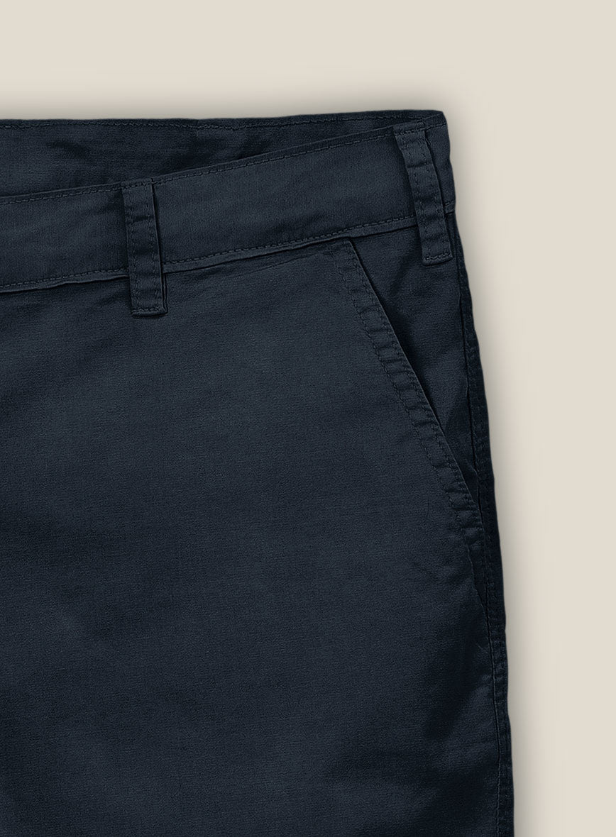 Dark Blue Stretch Chino Shorts - StudioSuits