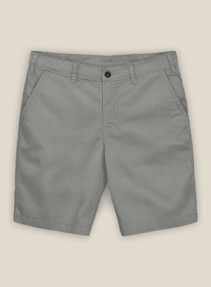 Dark Gray Stretch Chino Shorts - StudioSuits