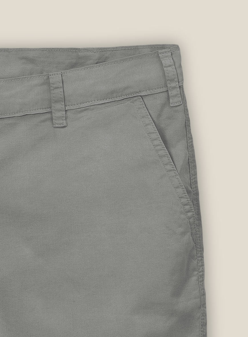 Dark Gray Stretch Chino Shorts - StudioSuits