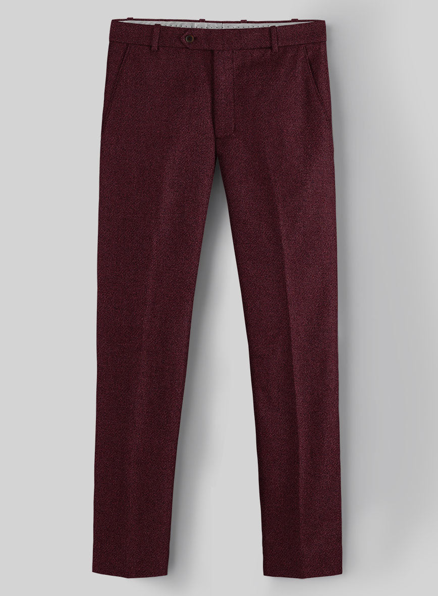 Dark Wine Heavy Tweed Suit - StudioSuits