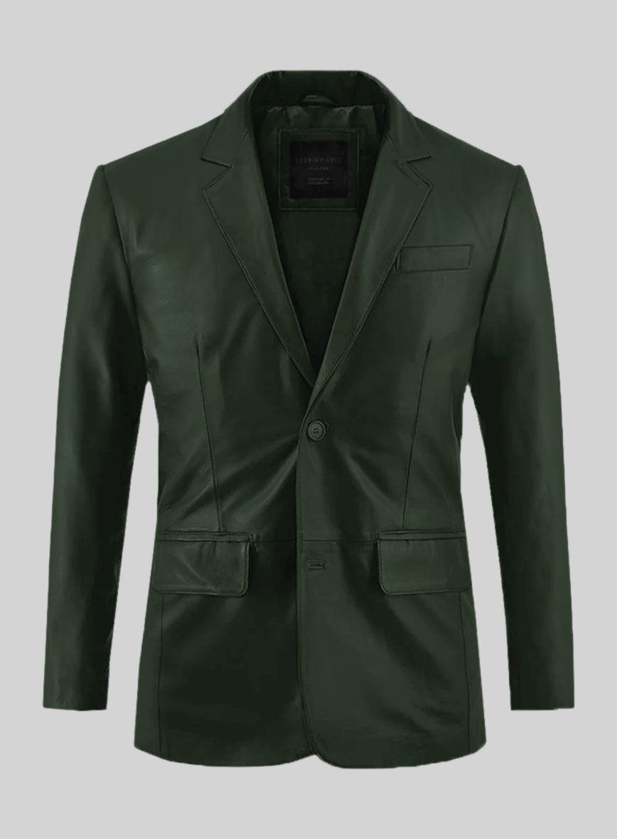 Deep Olive Leather Suit - StudioSuits