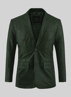 Deep Olive Leather Suit - StudioSuits