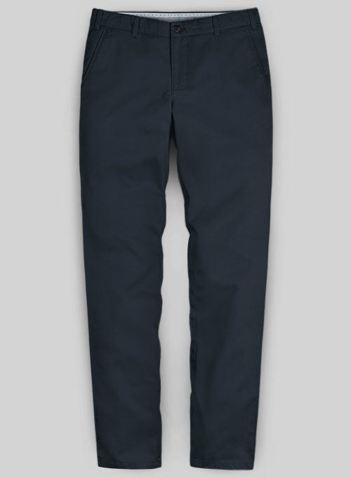 Washed Dark Blue Stretch Chino Pants