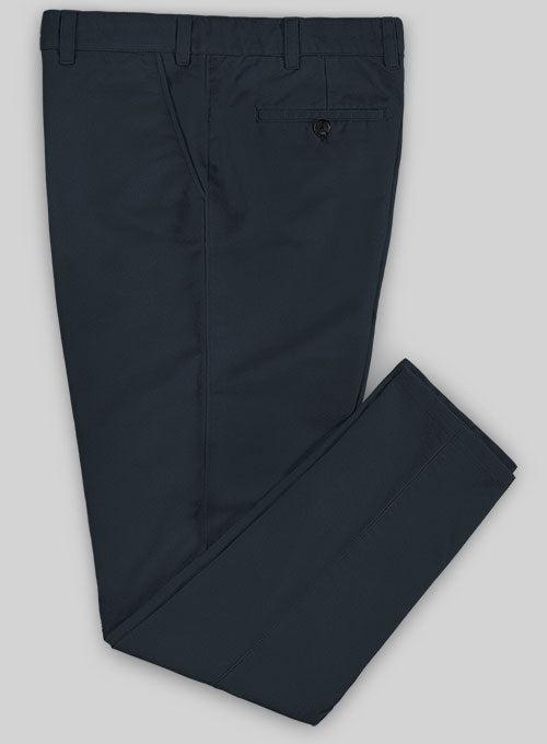 Washed Dark Blue Stretch Chino Pants