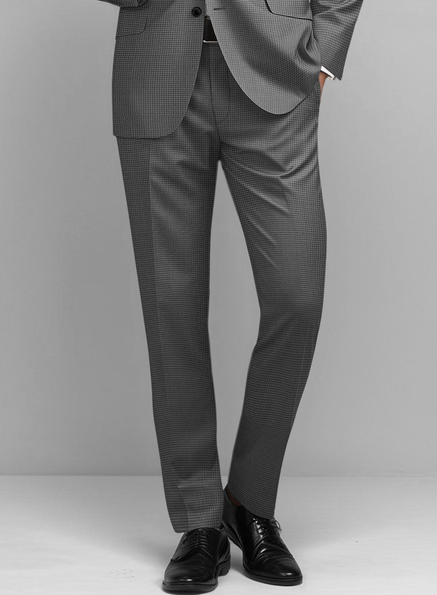 Dogtooth Wool Gray Pants - StudioSuits