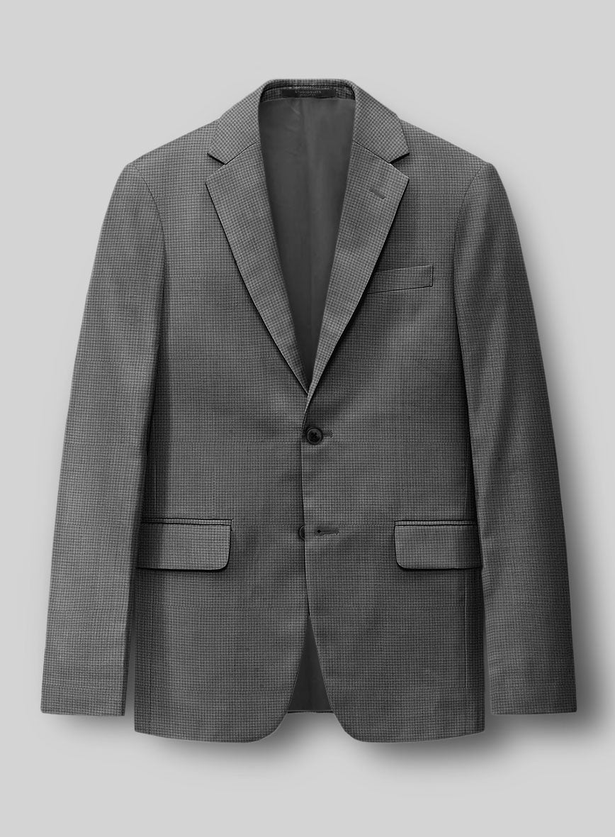 Dogtooth Wool Gray Suit - StudioSuits