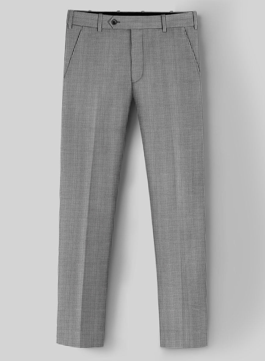 Dogtooth Wool Light Gray Pants - StudioSuits