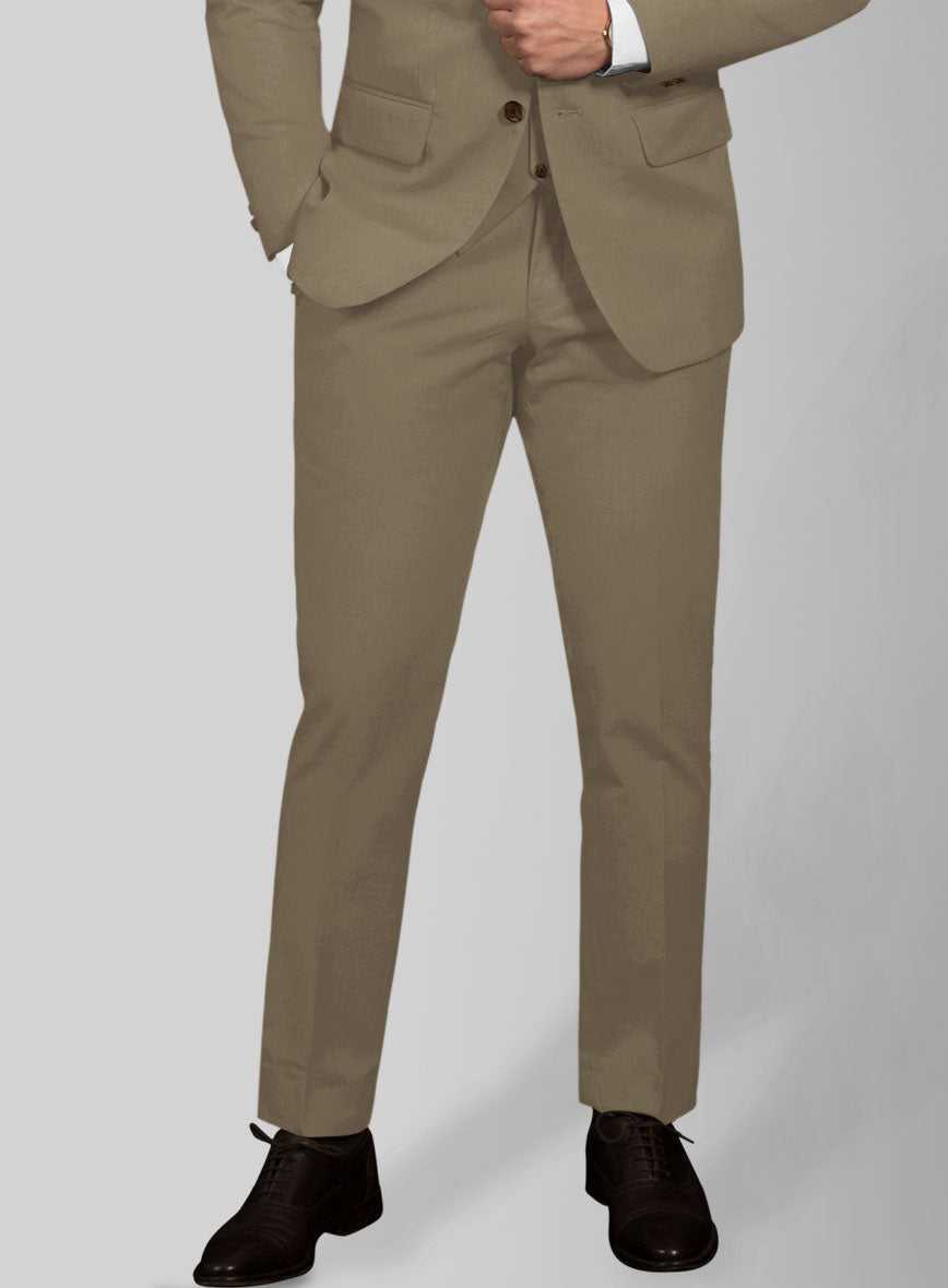 Earthy Brown Cotton Power Stretch Chino Pants - StudioSuits