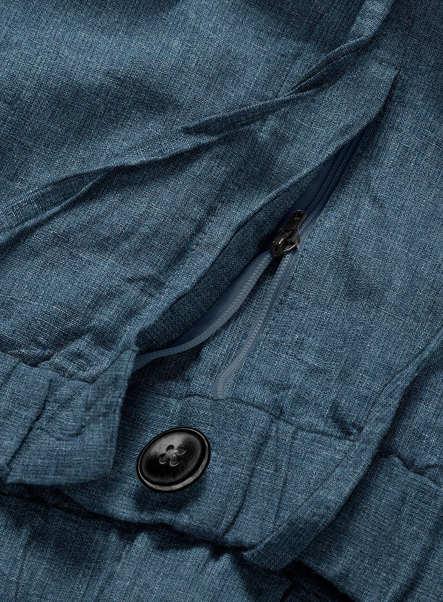 Easy Pants Indigo Blue Linen - StudioSuits