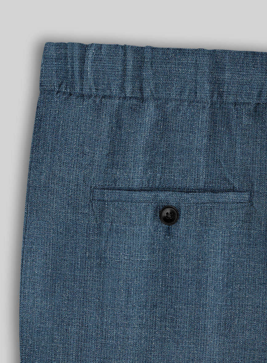 Easy Pants Indigo Blue Linen - StudioSuits