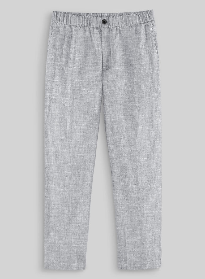 Easy Pants Italian Zod Light Gray Linen - StudioSuits