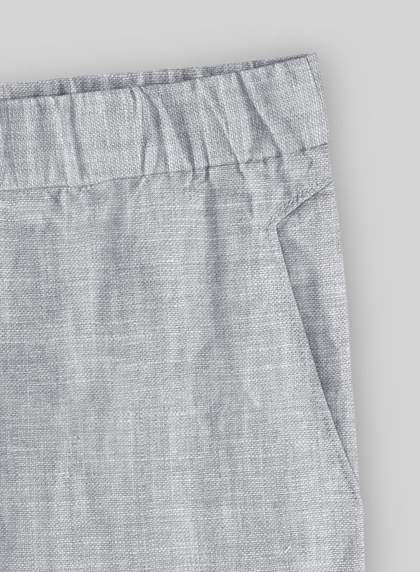 Easy Pants Italian Zod Light Gray Linen - StudioSuits