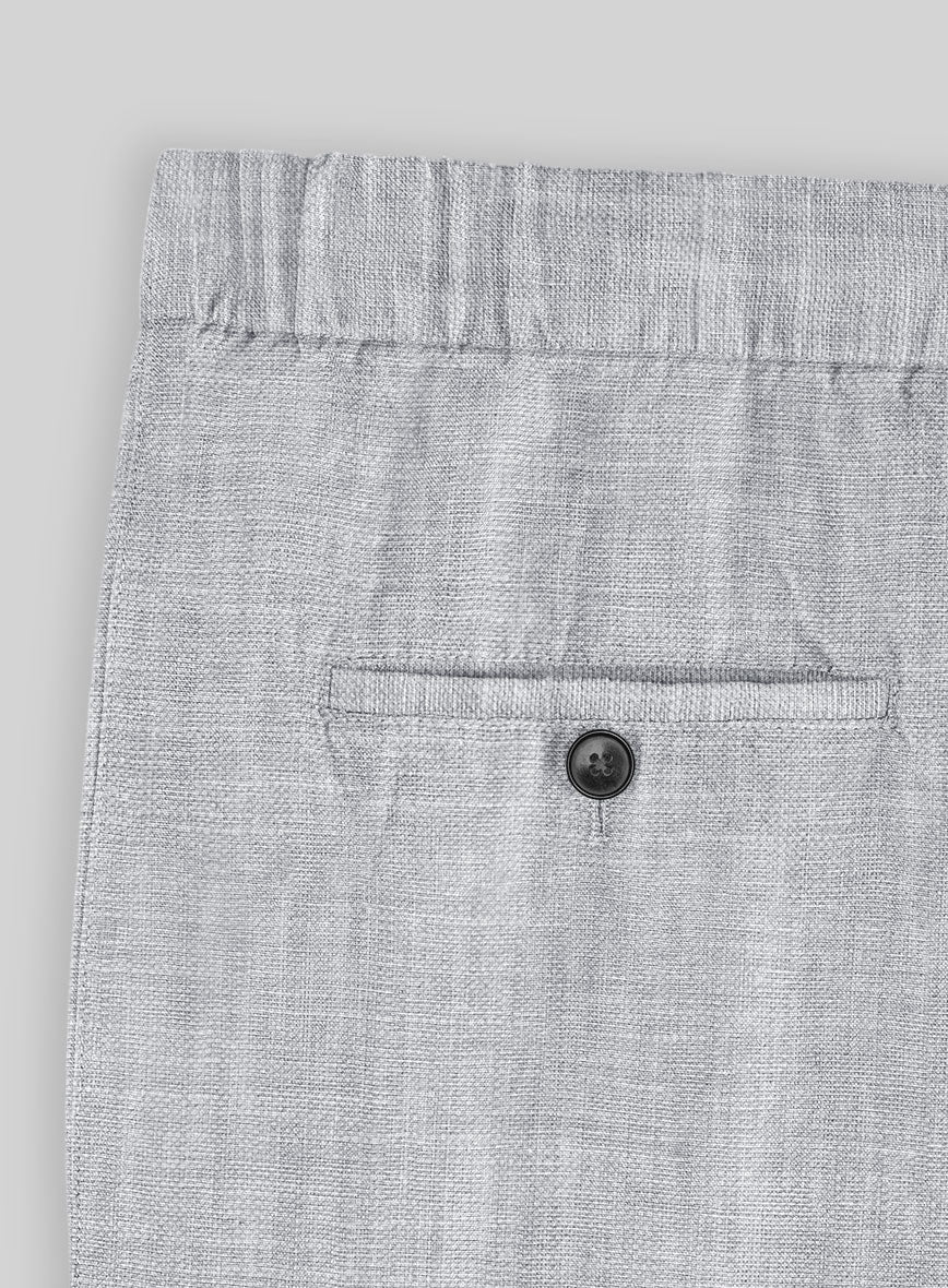 Easy Pants Italian Zod Light Gray Linen - StudioSuits