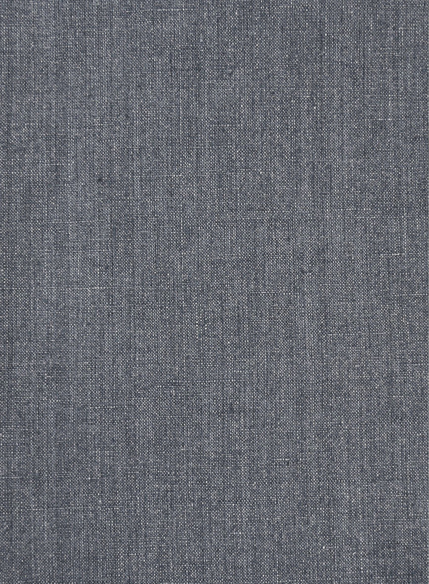 Easy Pants Italian Khyber Gray Blue Linen - StudioSuits