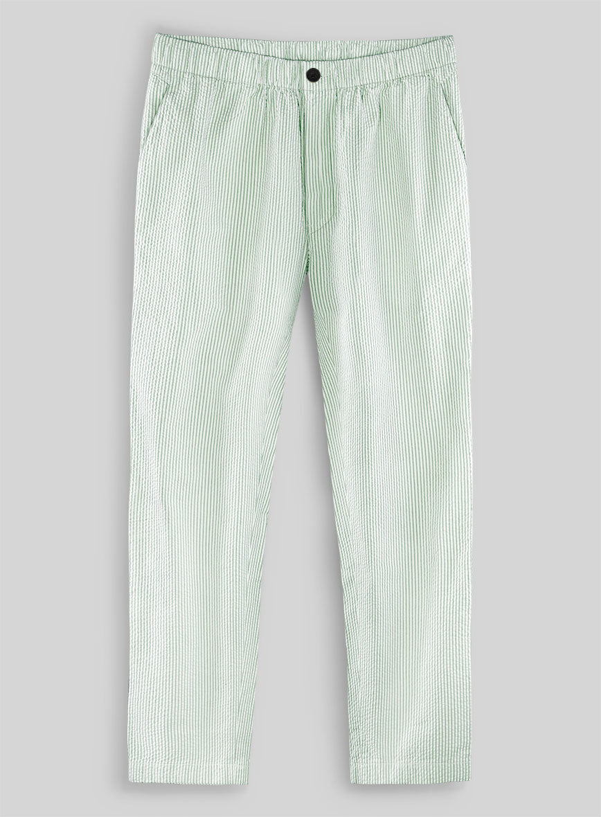 Easy Pants Light Green Seersucker - StudioSuits