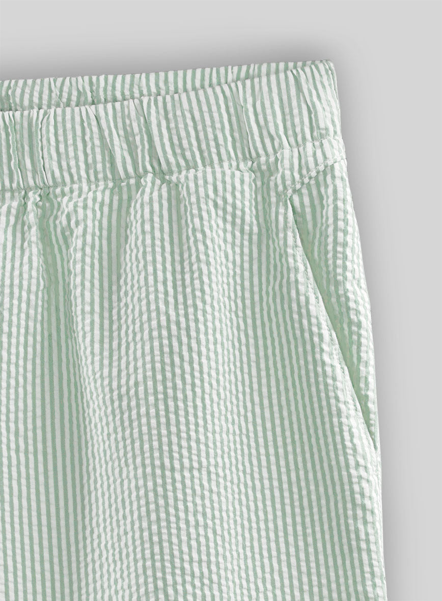 Easy Pants Light Green Seersucker - StudioSuits