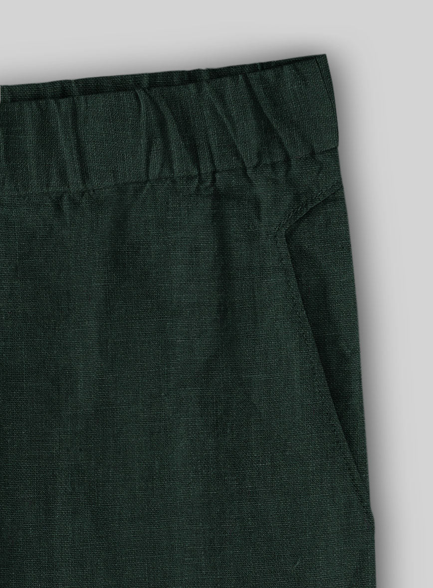 Easy Pants Martini Green Pure Linen - StudioSuits