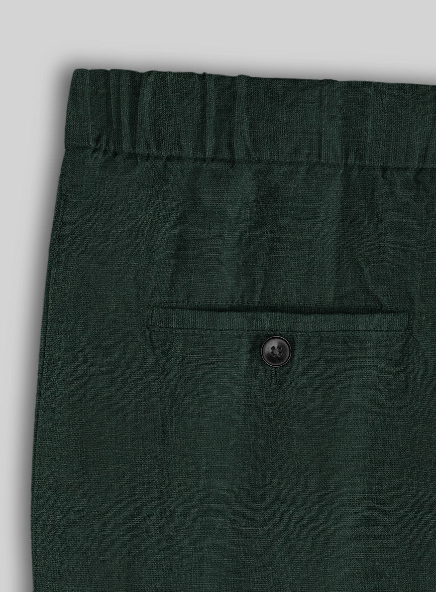 Easy Pants Martini Green Pure Linen - StudioSuits