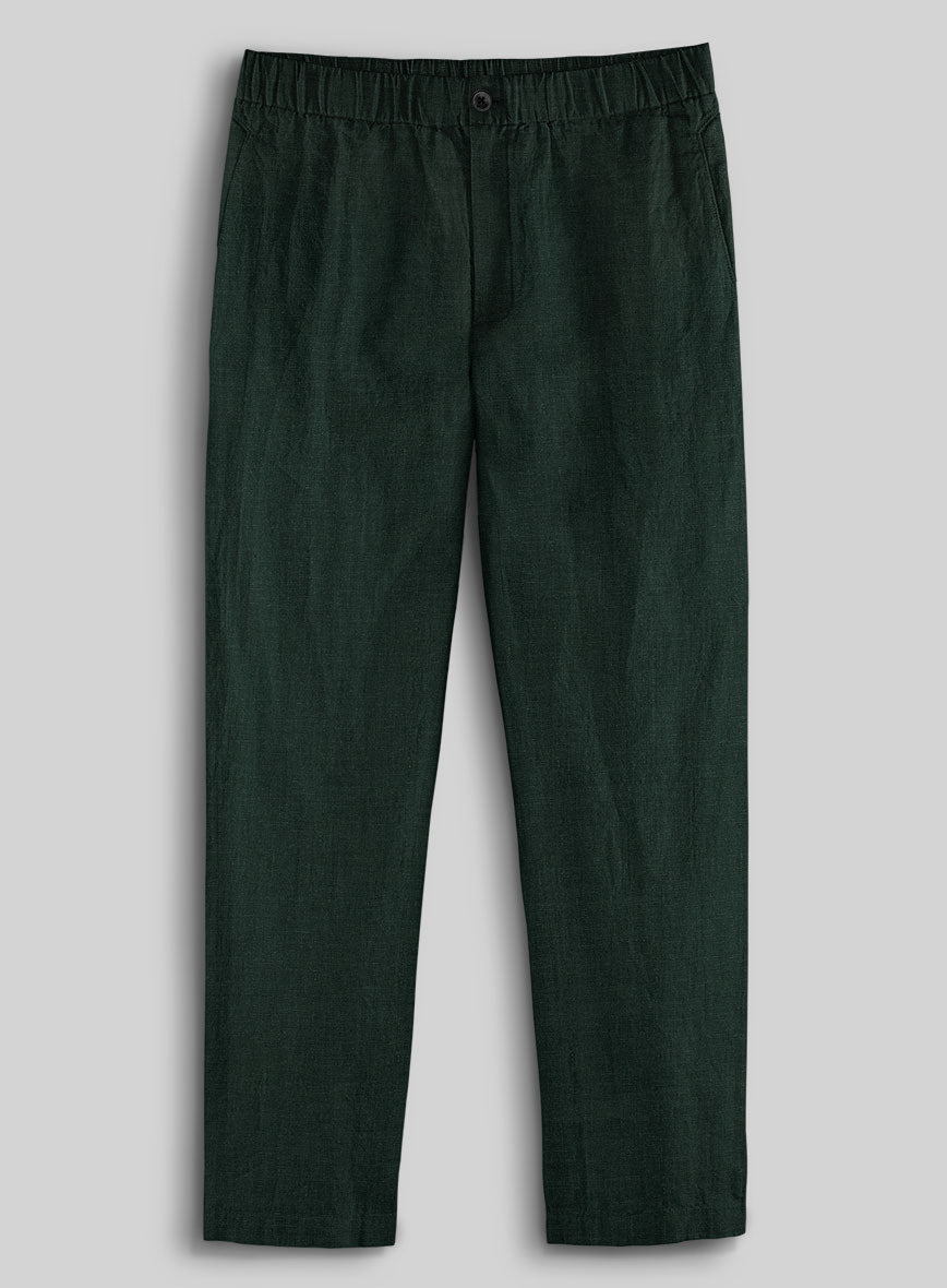 Easy Pants Martini Green Pure Linen - StudioSuits