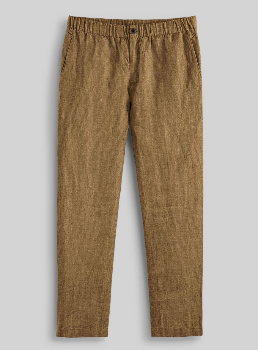 Easy Pants Sepia Brown Linen - StudioSuits