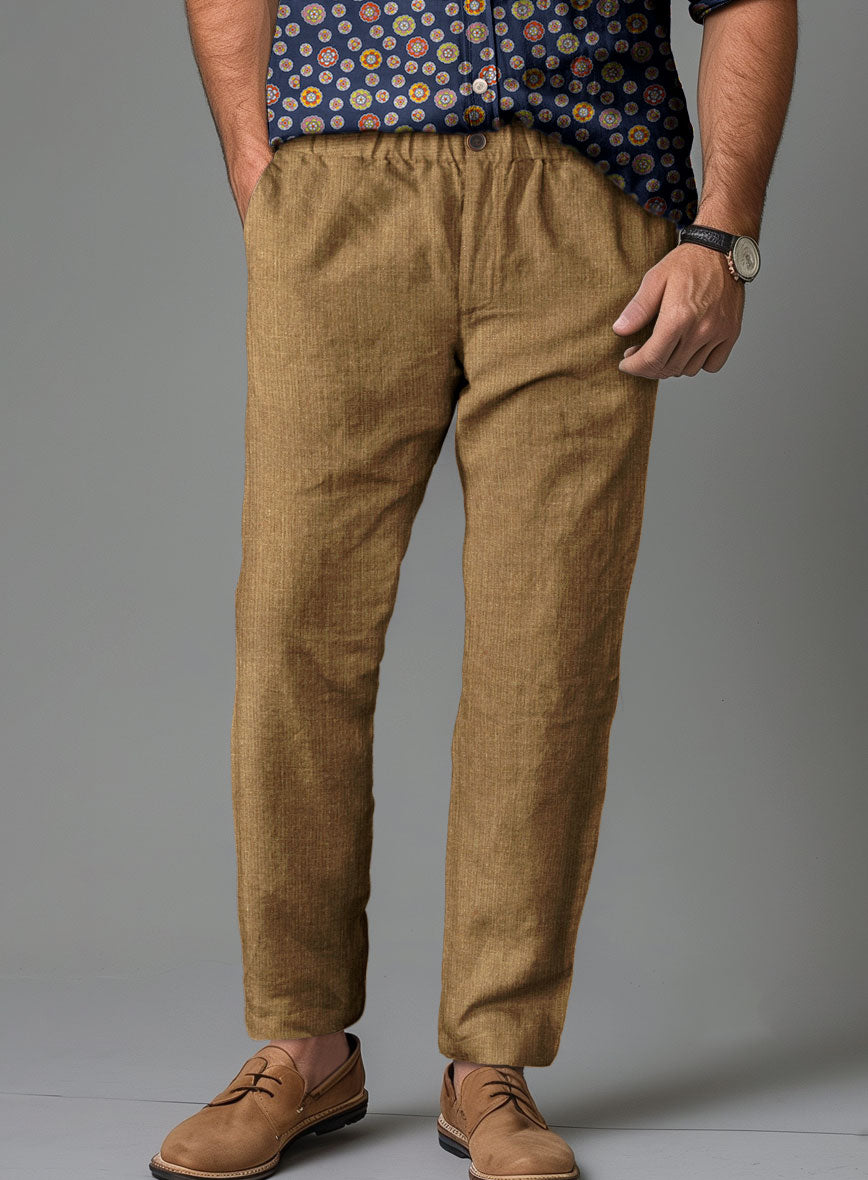 Easy Pants Sepia Brown Linen - StudioSuits