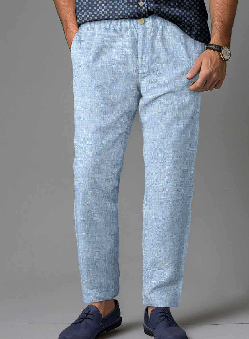 Easy Pants Tropical Blue Pure Linen - StudioSuits