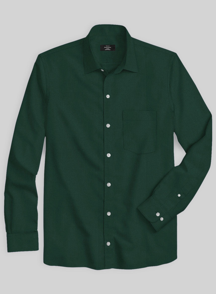 Emerald Green Stretch Poplene Shirt - StudioSuits