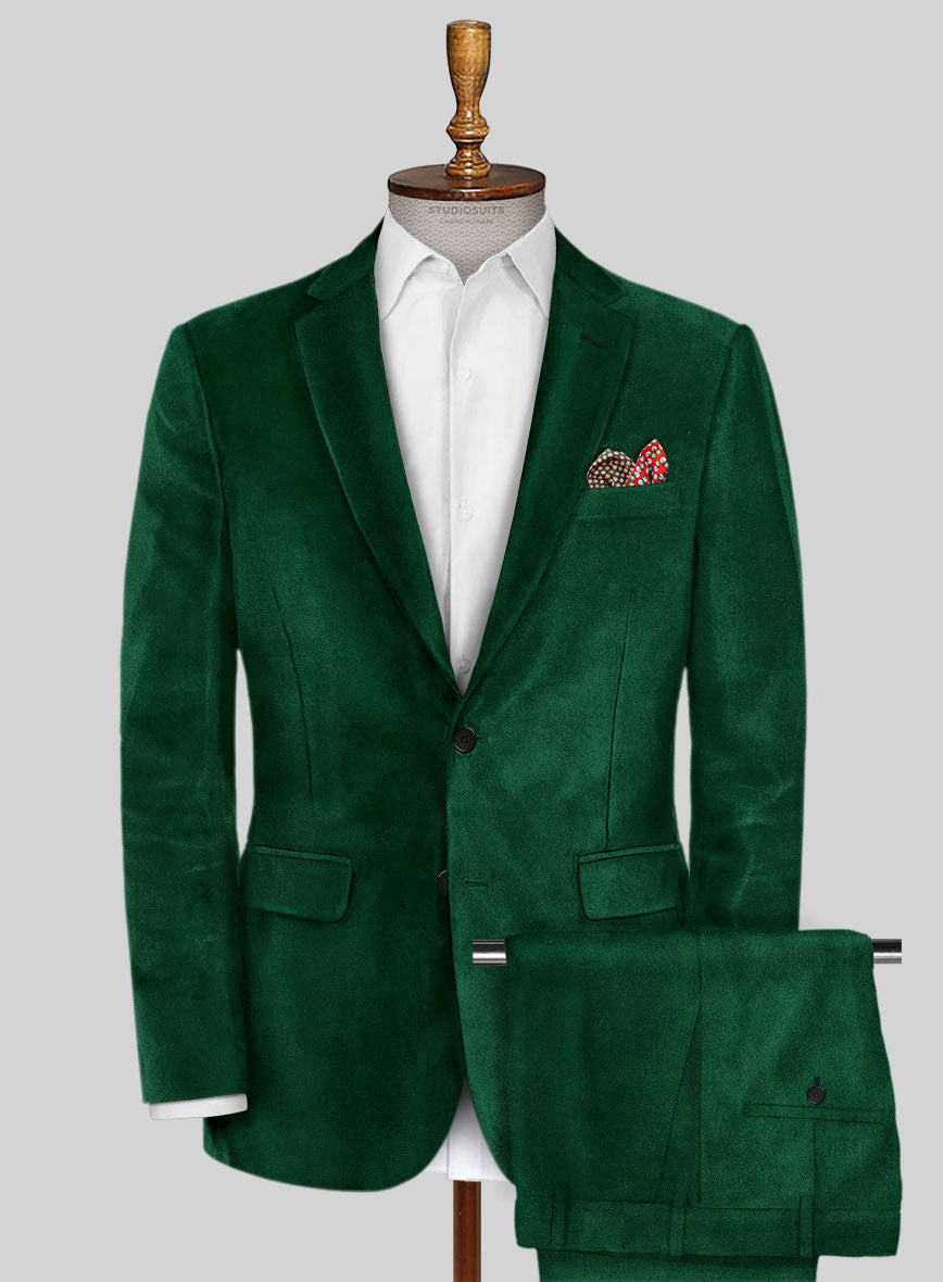 Emerald Green Velvet Suit - StudioSuits