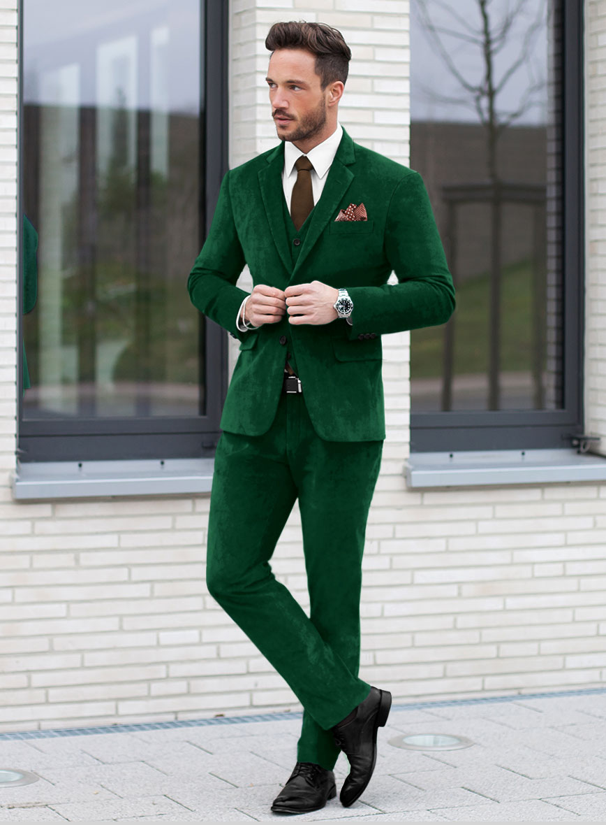 Emerald Green Velvet Suit - StudioSuits