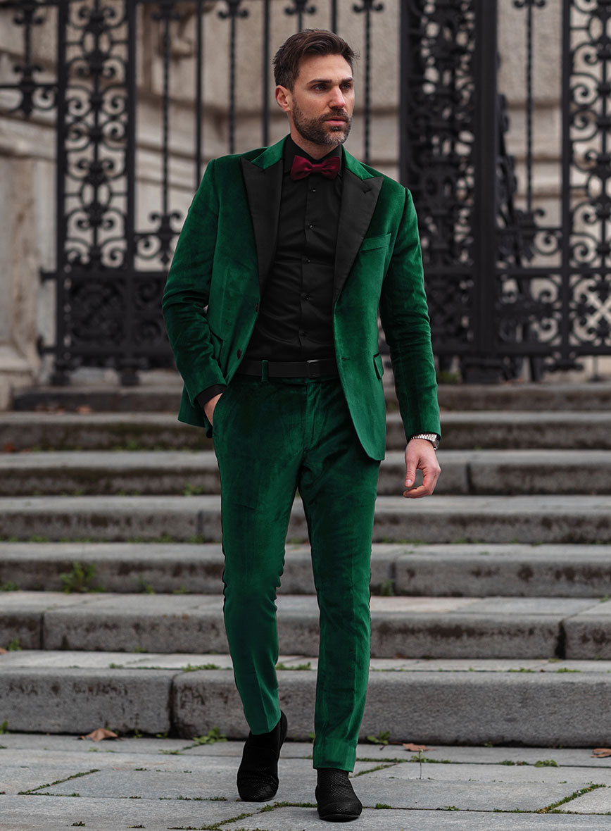 Emerald Green Velvet Tuxedo Suit - StudioSuits