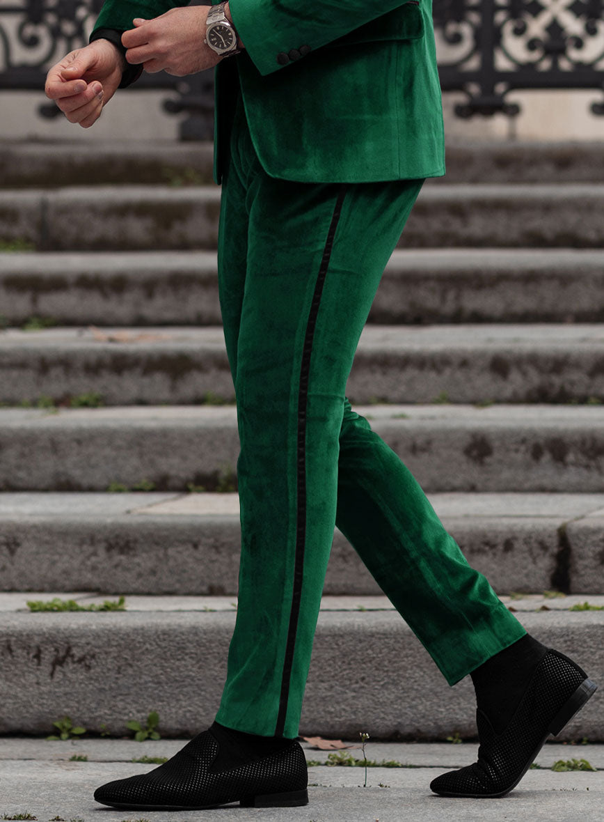 Emerald Green Velvet Tuxedo Suit - StudioSuits