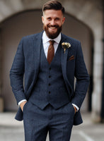 Empire Blue Tweed Suit - StudioSuits