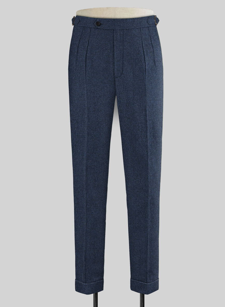 Empire Blue Highland Tweed Trousers - StudioSuits