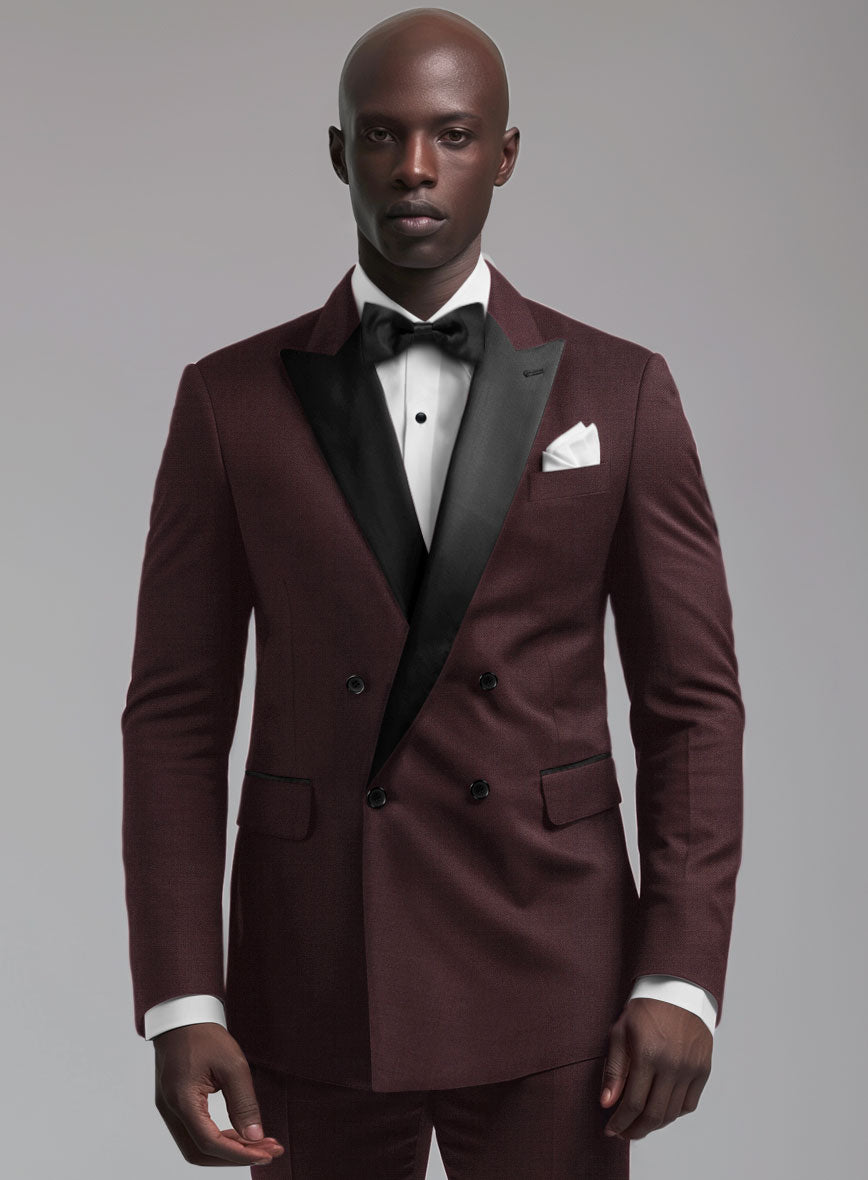 Enigma Wine Double Breasted Jacket - StudioSuits