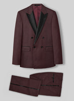 Enigma Wine Double Breasted Tuxedo Suit - StudioSuits