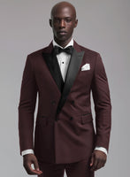 Enigma Wine Double Breasted Tuxedo Suit - StudioSuits