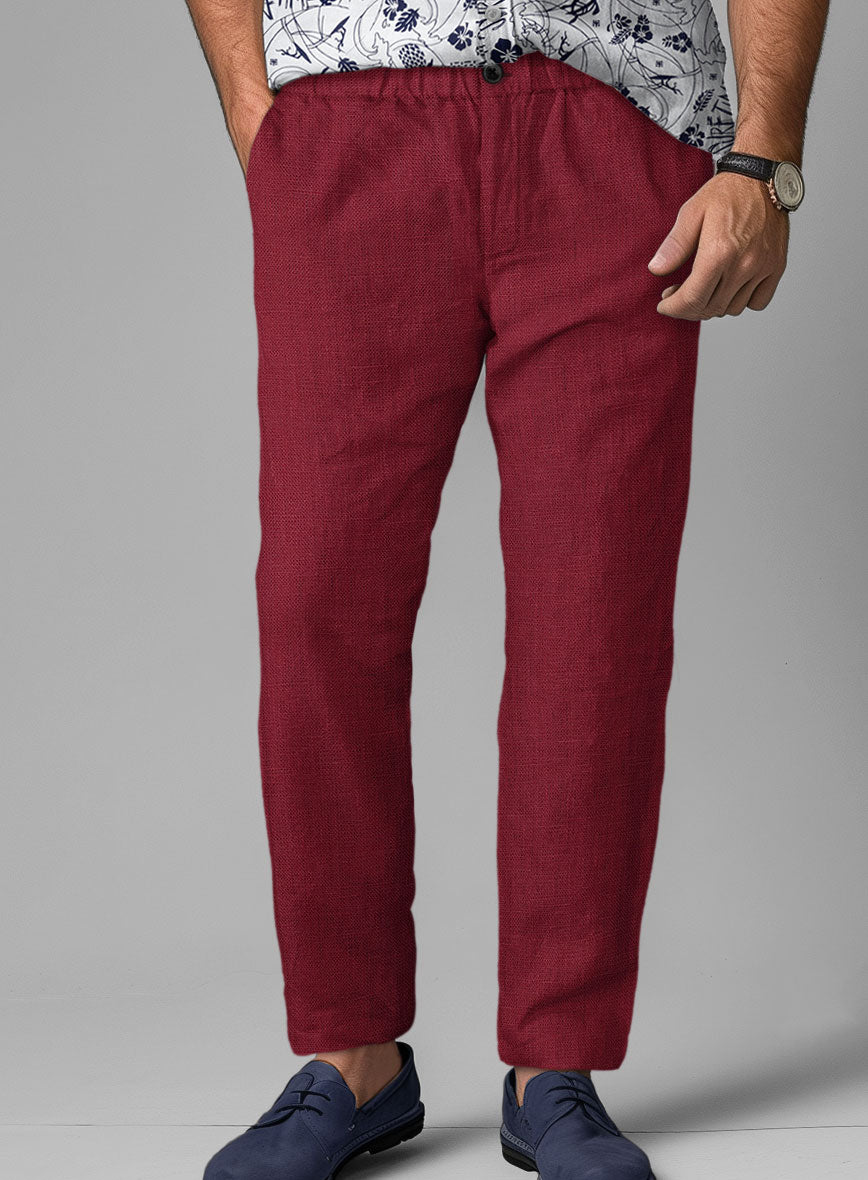 Easy Pants Moscow Maroon Linen - StudioSuits