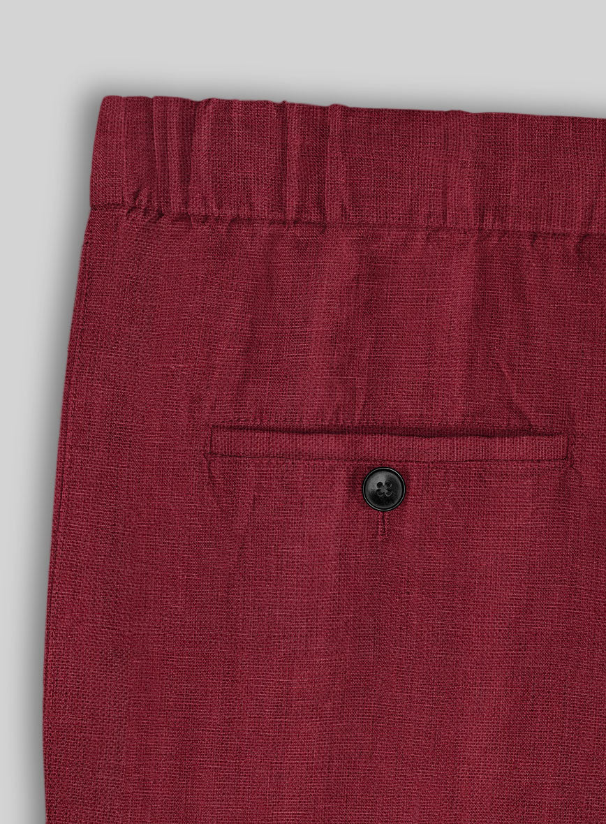 Easy Pants Moscow Maroon Linen - StudioSuits