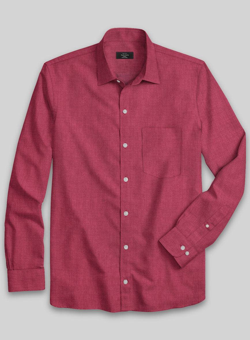 European Melon Red Linen Shirt - StudioSuits