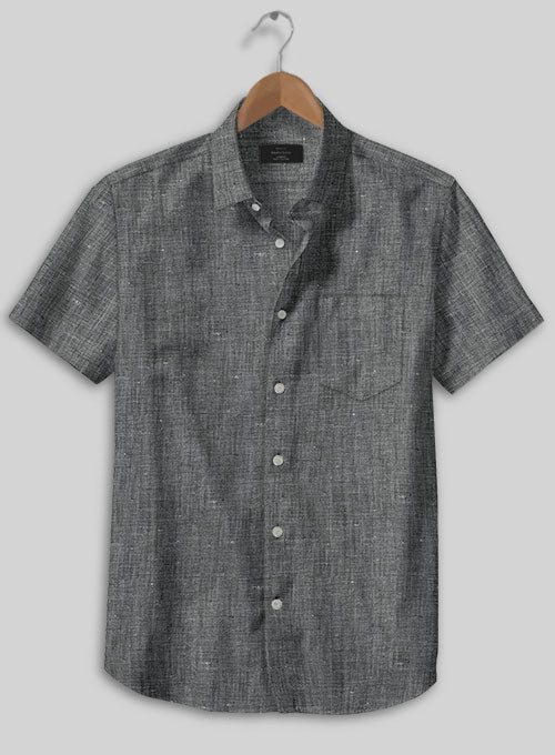 European Ash Gray Linen Shirt - StudioSuits