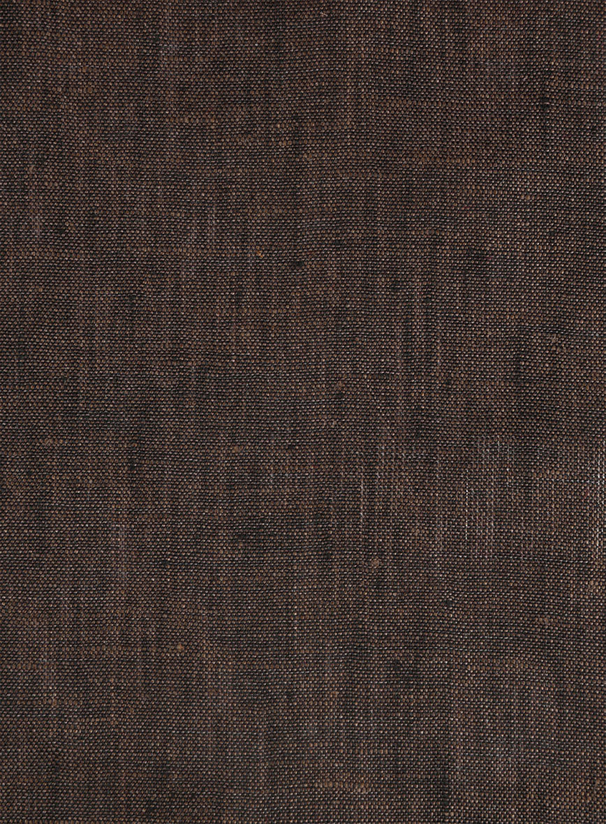 European Dark Brown Linen Shirt - StudioSuits