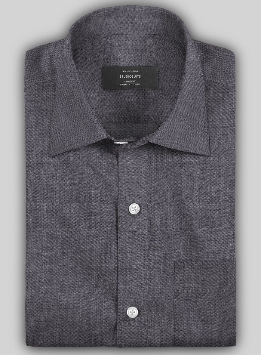 European Haze Purple Linen Shirt - StudioSuits