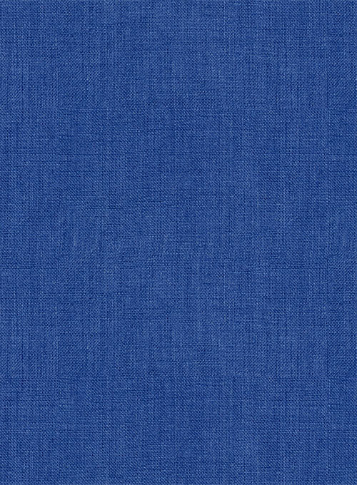 European Sapphire Blue Linen Shirt - StudioSuits